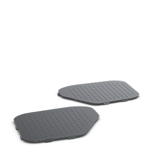 Two rear door storage panels for van racking